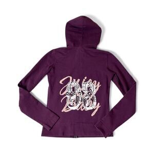 Juicy Couture vintage 93 plum colored zip up hoodie with "juicy baby 93" logo